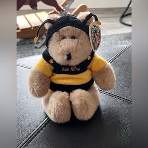 Starbucks Bee Mine Plush Bear in Yellow and Black